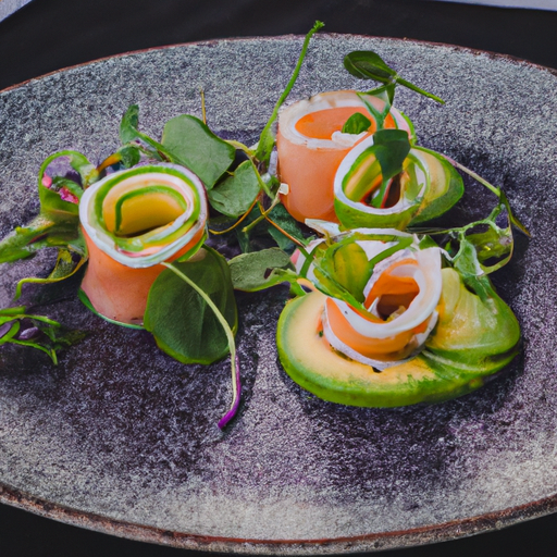 Roulés de saumon fumé et avocat