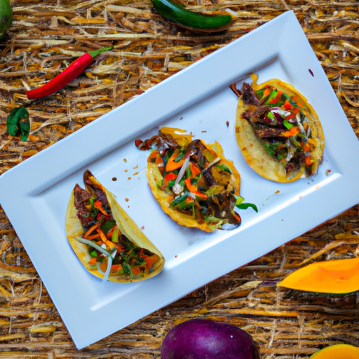 Tacos croustillants au canard et à la salsa de mangue