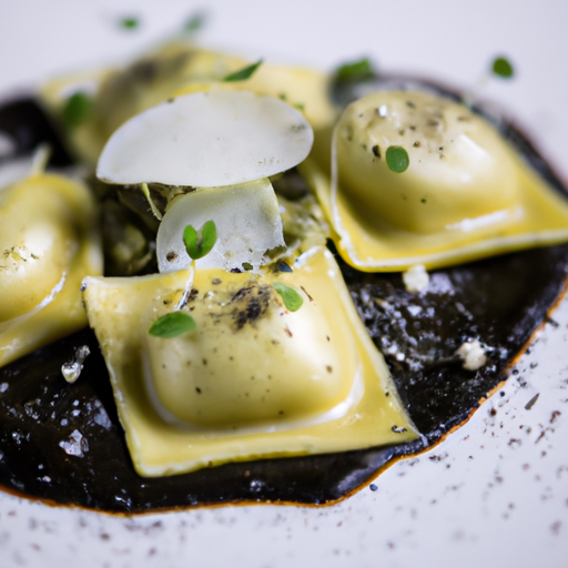 Raviolis croustillants à la truffe noire
