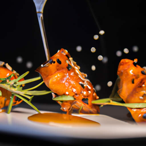 Brochettes de porc sucrées au miel et sésame