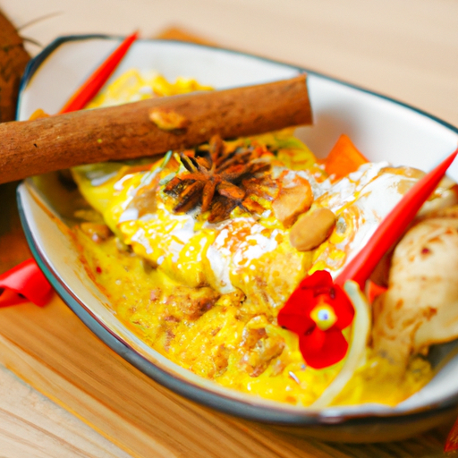 Curry de lotte au lait de coco et légumes croquants