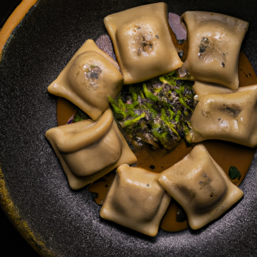 Ravioles croustillantes aux champignons sauvages