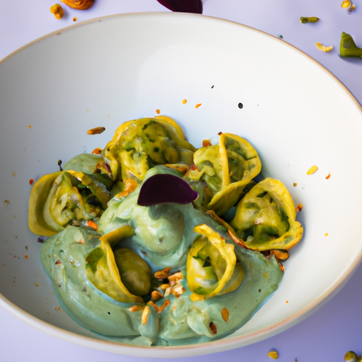 Raviolis croustillants au pesto de pistaches