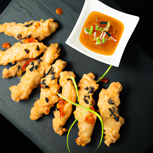Bouchées croustillantes de poulet au miel et sésame