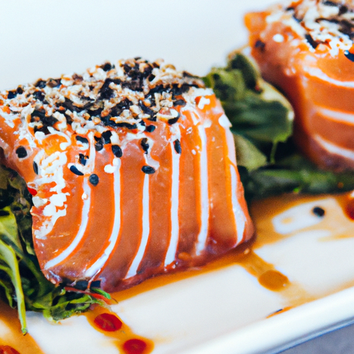 Bouchées de saumon mariné au miel et sésame