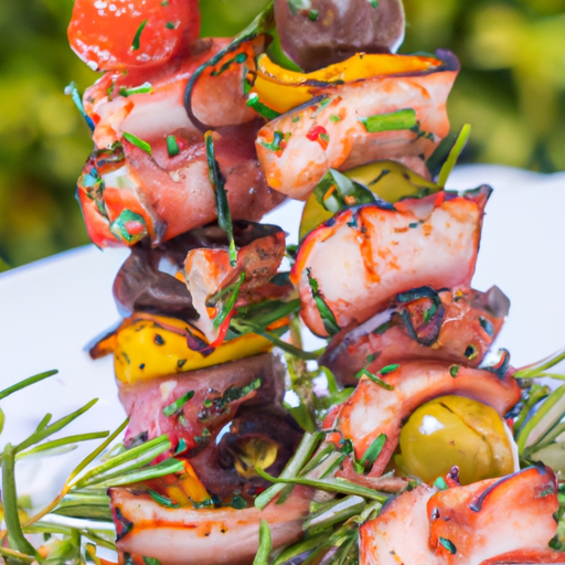 Brochettes de poulpe grillé à la méditerranéenne