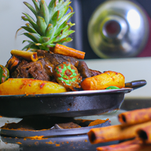 Biryani de banane plantain et d'agneau épicé