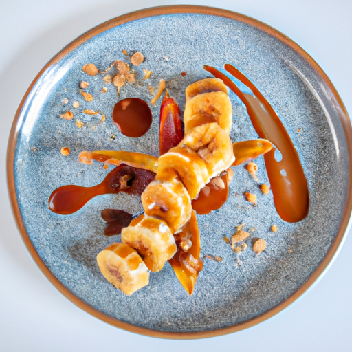Création croustillante de banane au caramel salé