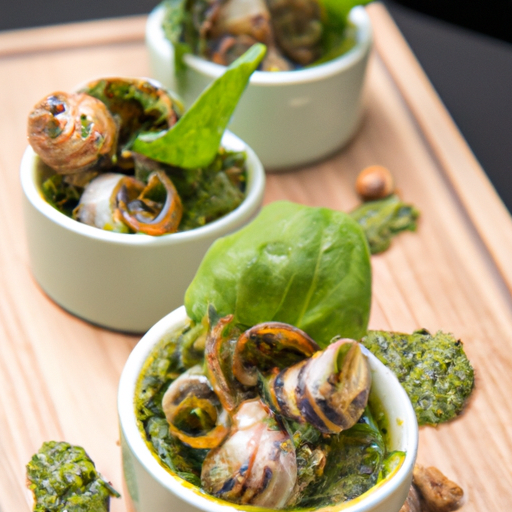 Escargots croustillants au pesto de roquette