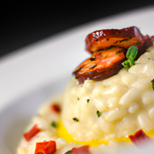 Risotto crémeux au chorizo et poivrons grillés