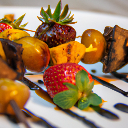 Brochettes de fruits grillés à la vanille