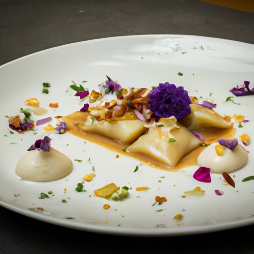 Raviolis de patate douce à la sauge et crème d'amandes