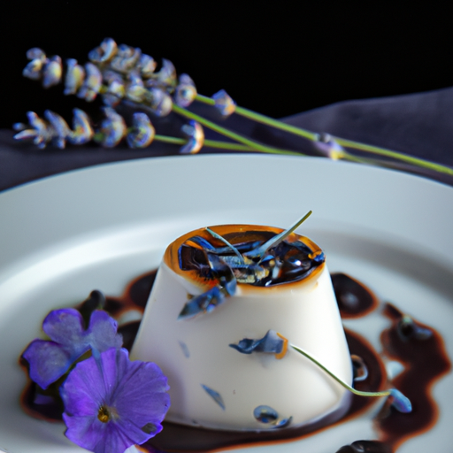 Panna Cotta à la lavande et coulis de pêche