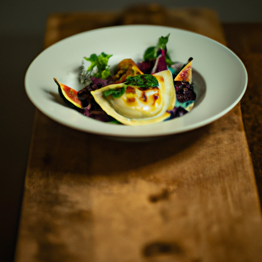 Raviolis croustillants aux figues et au gorgonzola
