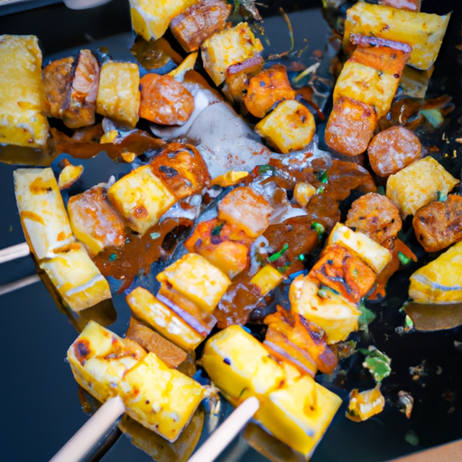 Brochettes de poulet cajun et ananas grillé