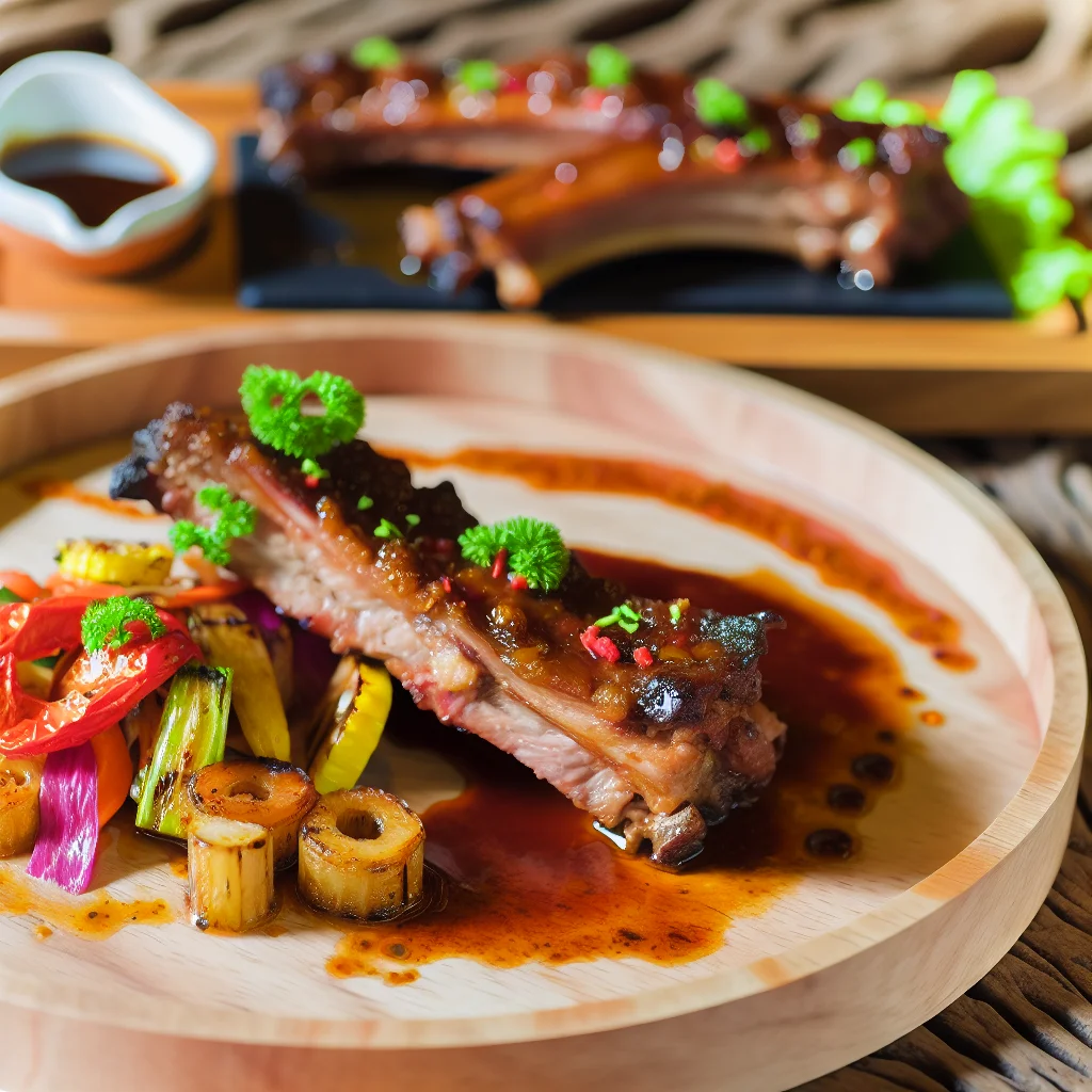 Ribs de porc caramélisées au miel et au piment