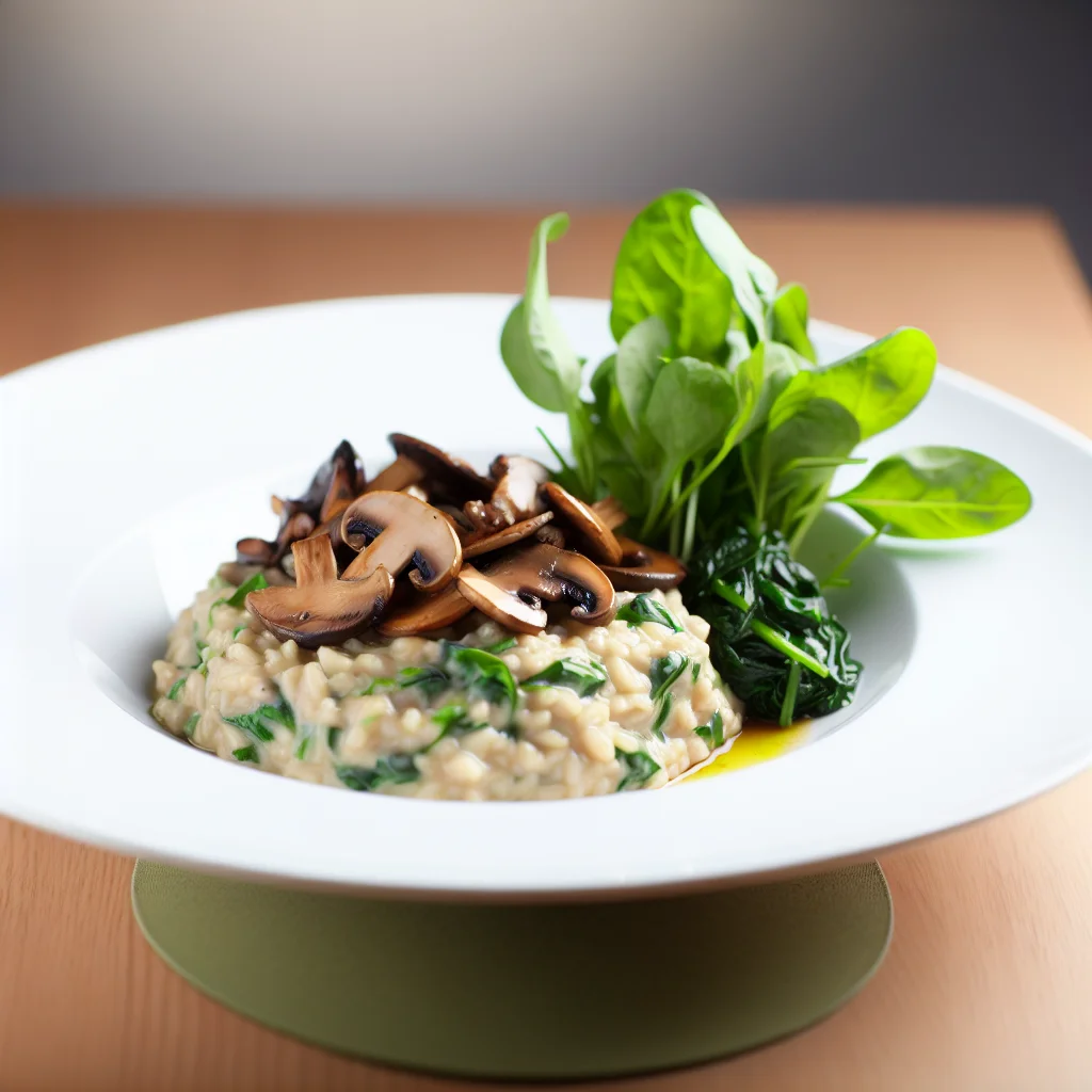 Risotto aux champignons et épinards crémeux