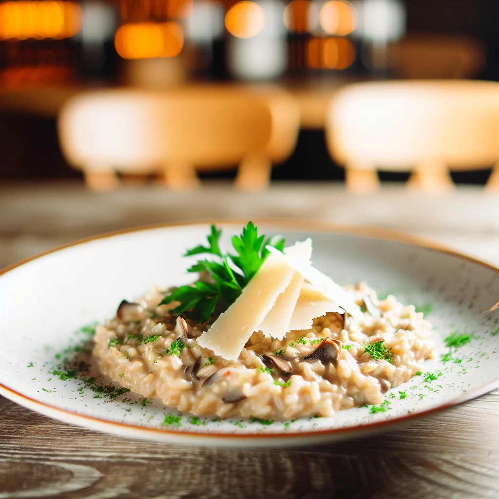 Risotto crémeux aux champignons et parmesan
