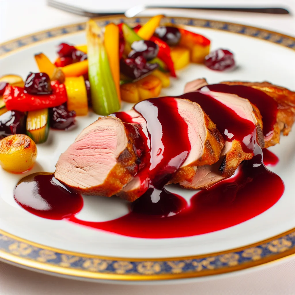 Rôti de Magret de Canard aux Cerises et Épices Douces