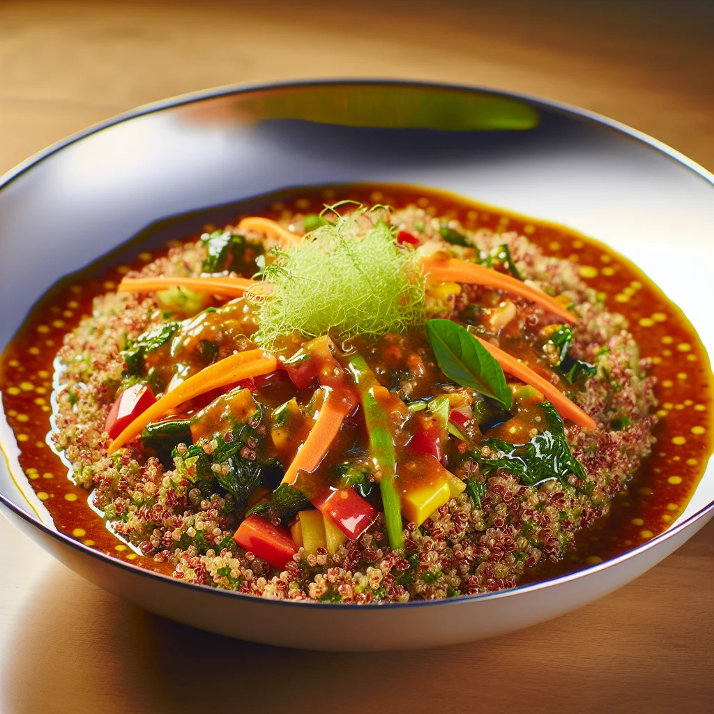 Salade colorée de quinoa aux légumes croquants
