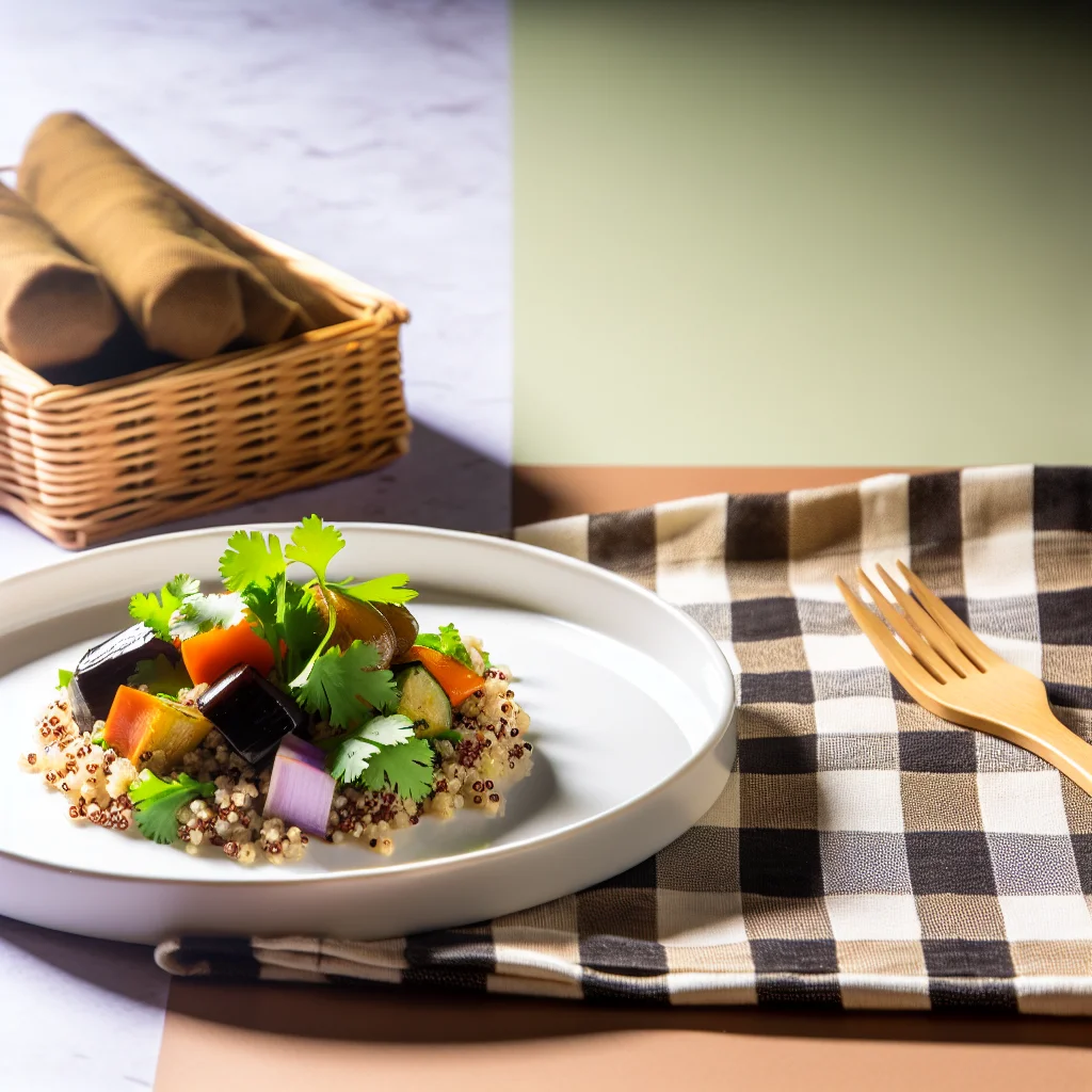 Salade croquante au quinoa et légumes rôtis