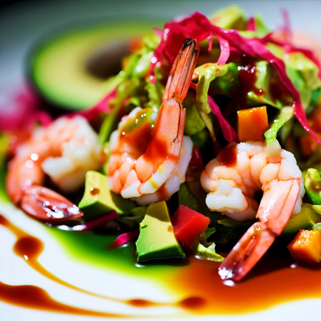 Salade croquante aux crevettes et avocat