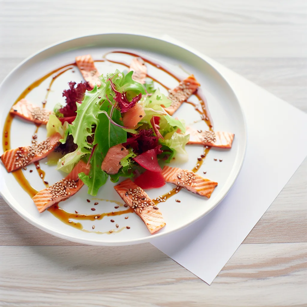Salade croquante d'été au saumon grillé