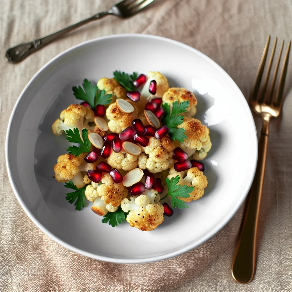 Salade croquante de chou-fleur rôti à la grenade