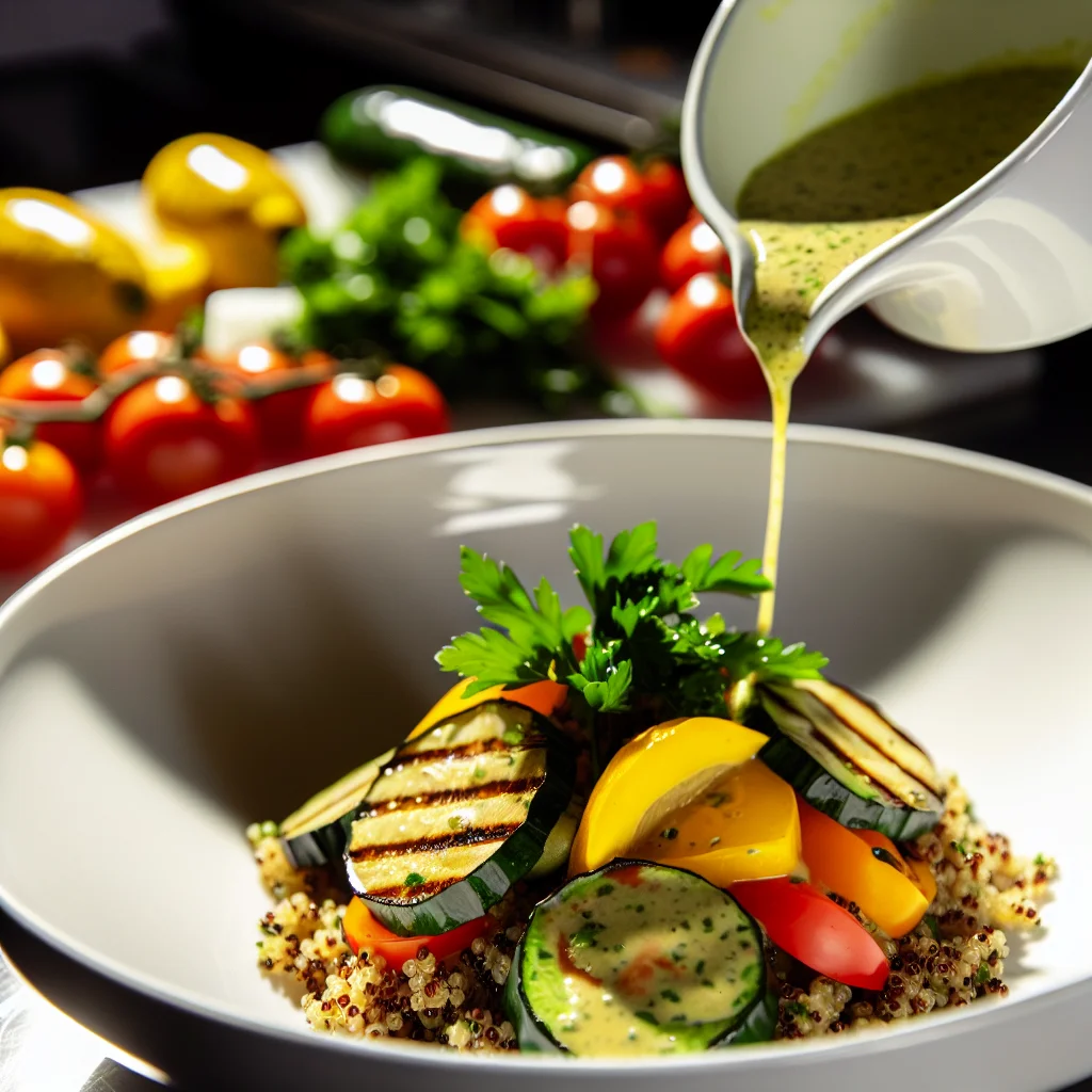 Salade croquante de quinoa et légumes grillés