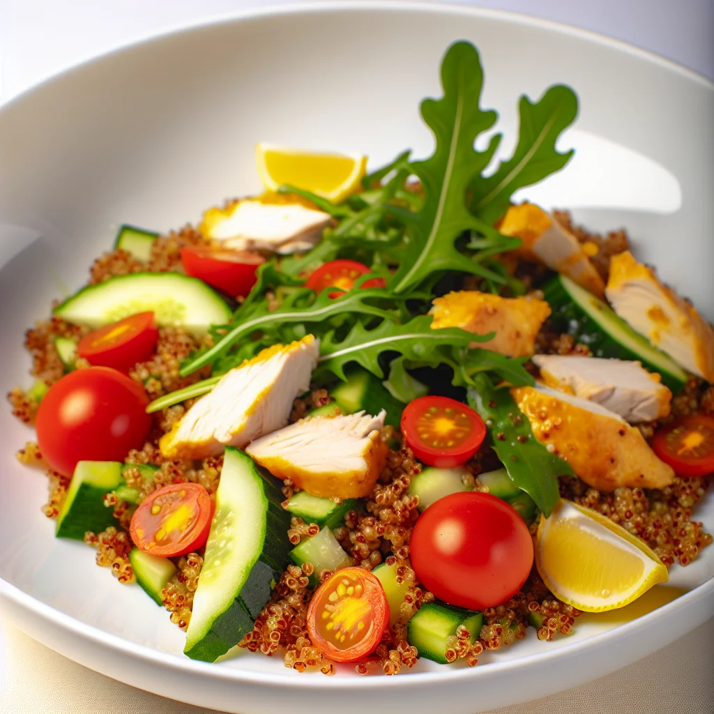 Salade Croustillante au Quinoa et Poulet Rôti
