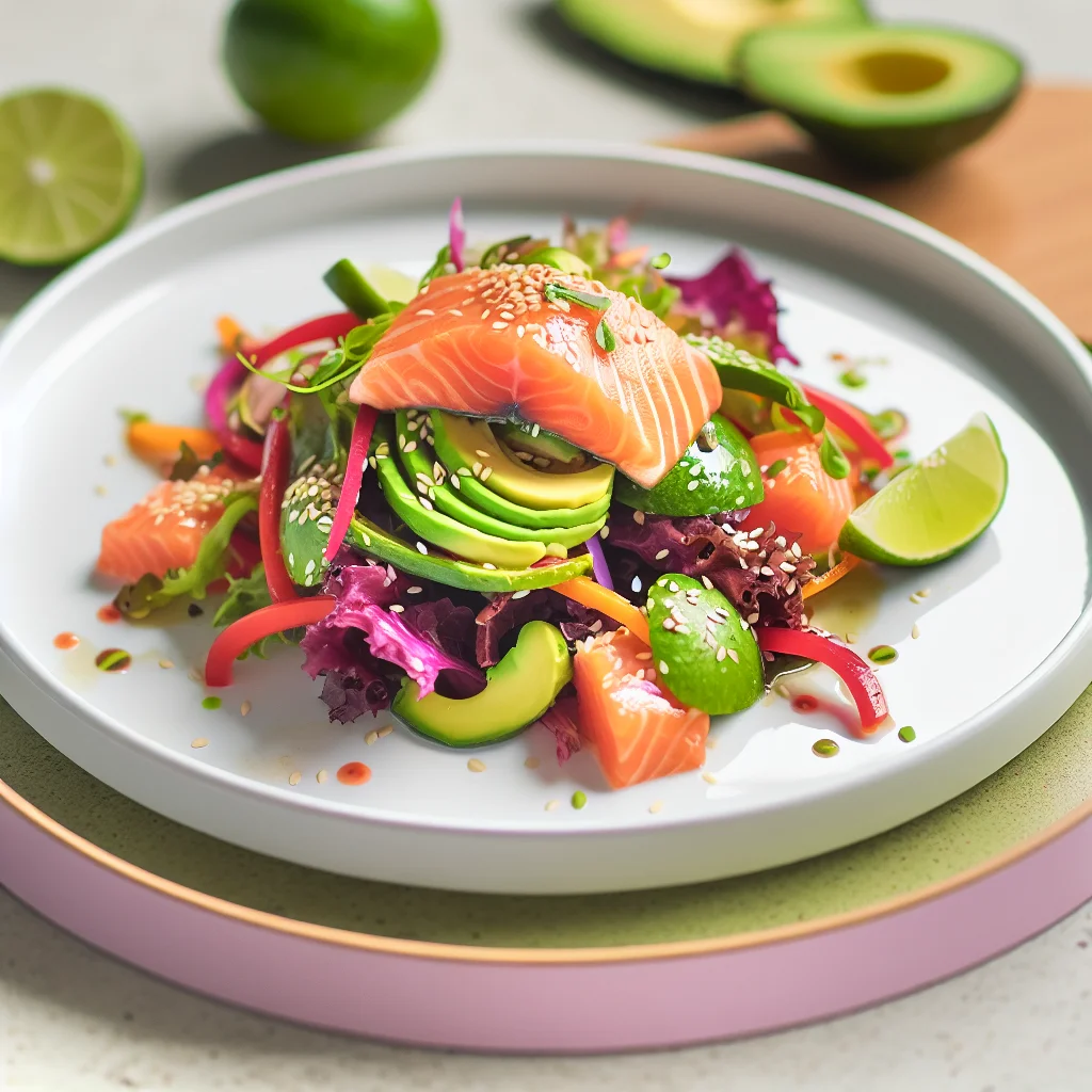 Salade Croustillante au Saumon et à l'Avocat