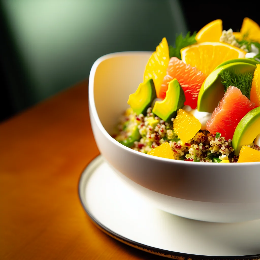 Salade d'été aux agrumes et quinoa