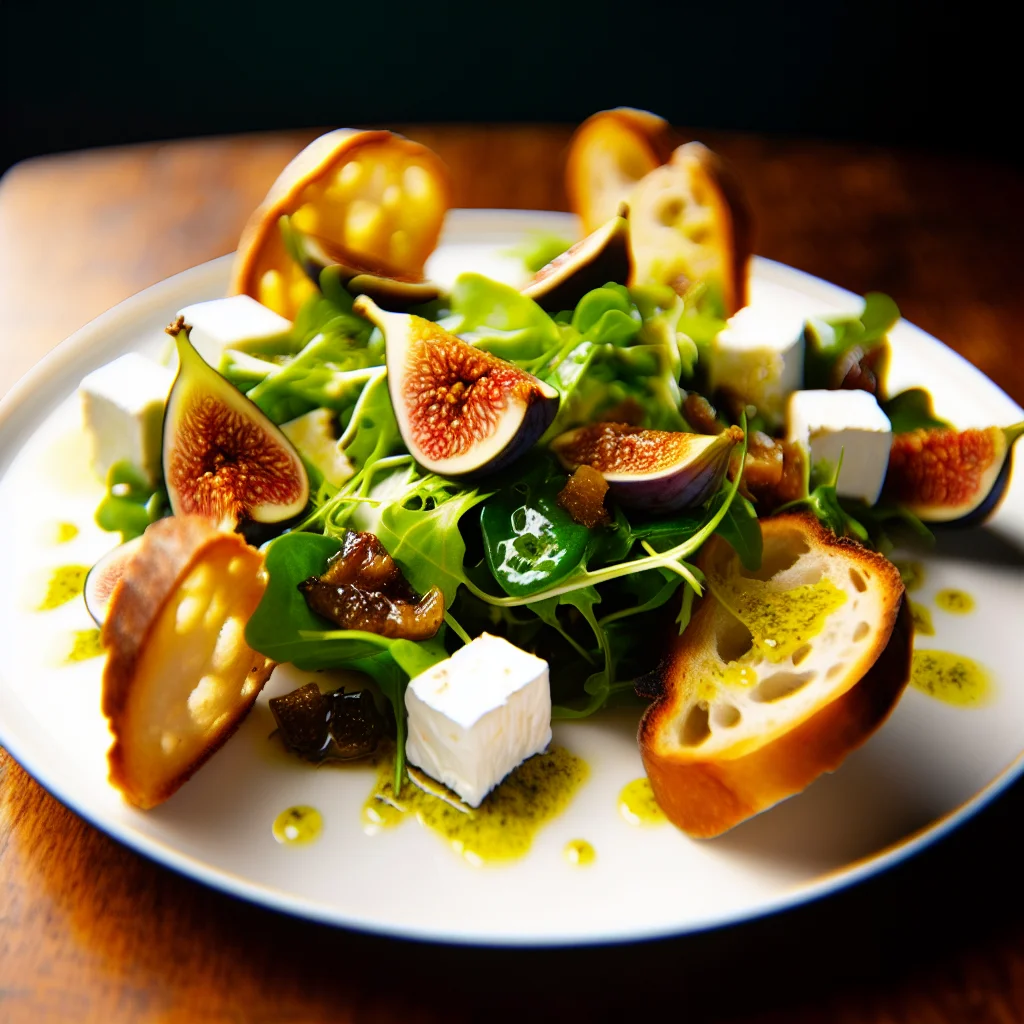 Salade de chèvre chaud aux figues caramélisées