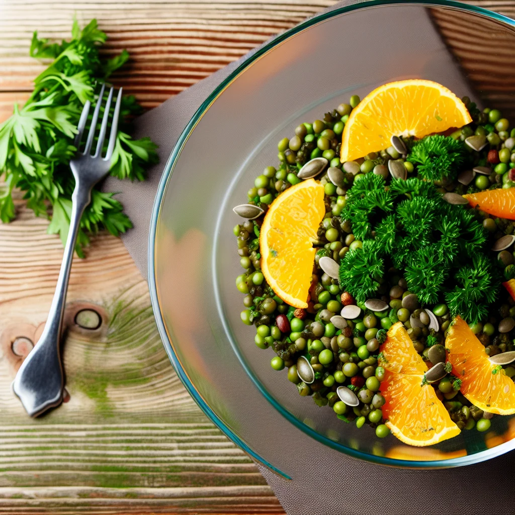 Salade de lentilles croquantes à l'orange
