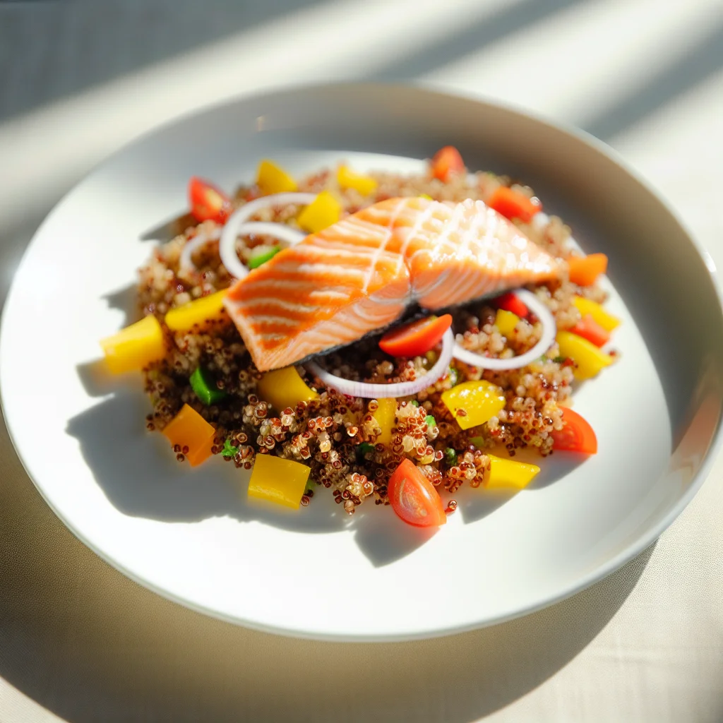 Salade de Quinoa au Saumon Grillé