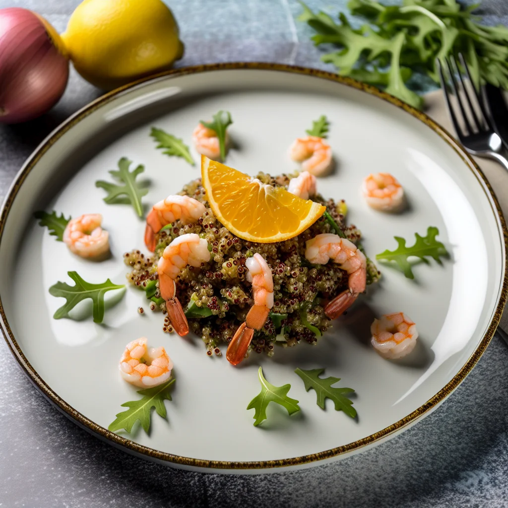 Salade de Quinoa aux Agrumes et Crevettes Marinées