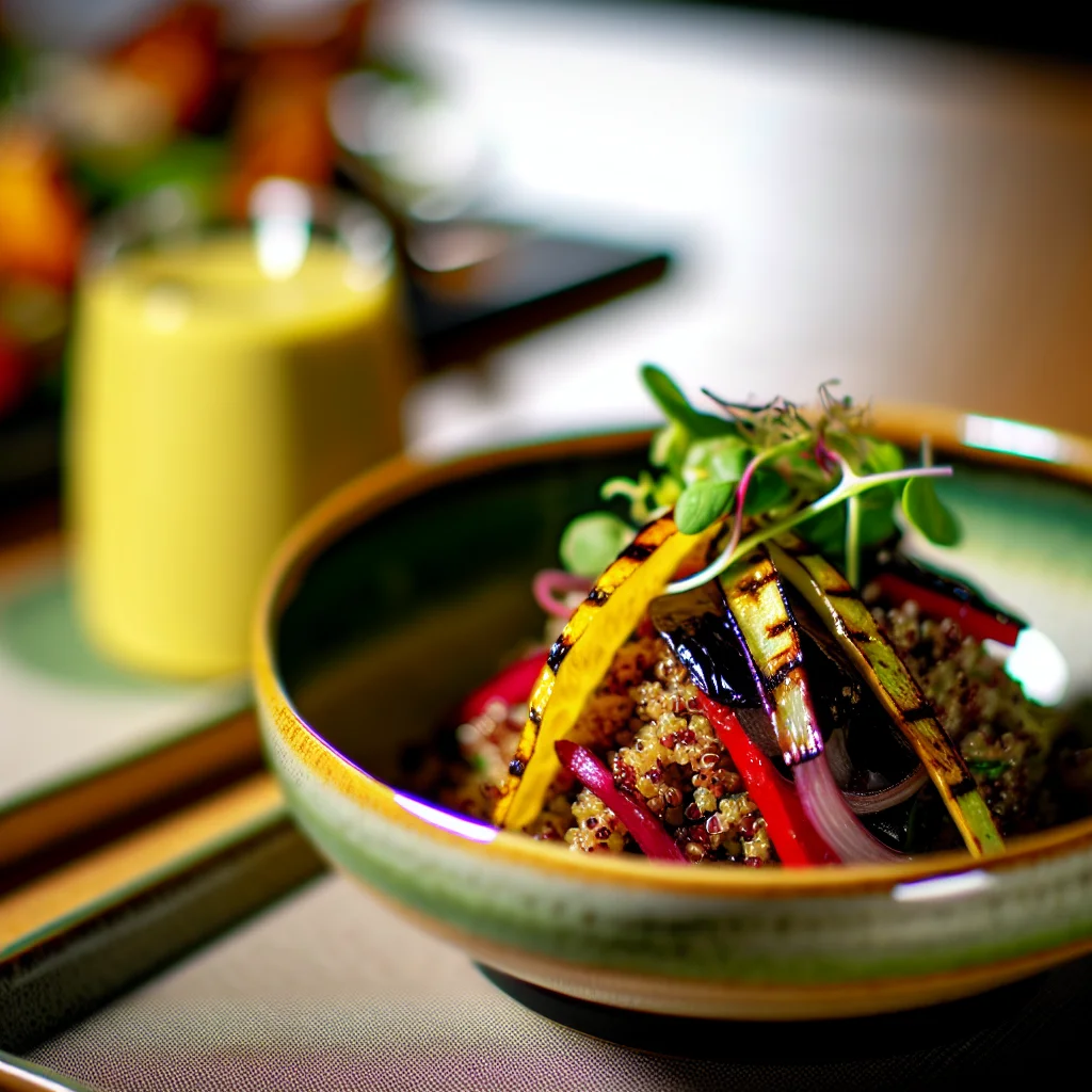 Salade de Quinoa aux Légumes Grillés et Vinaigrette au Citron
