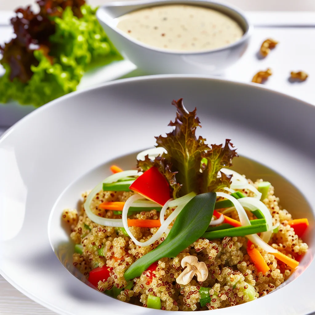 Salade de quinoa colorée aux légumes croquants