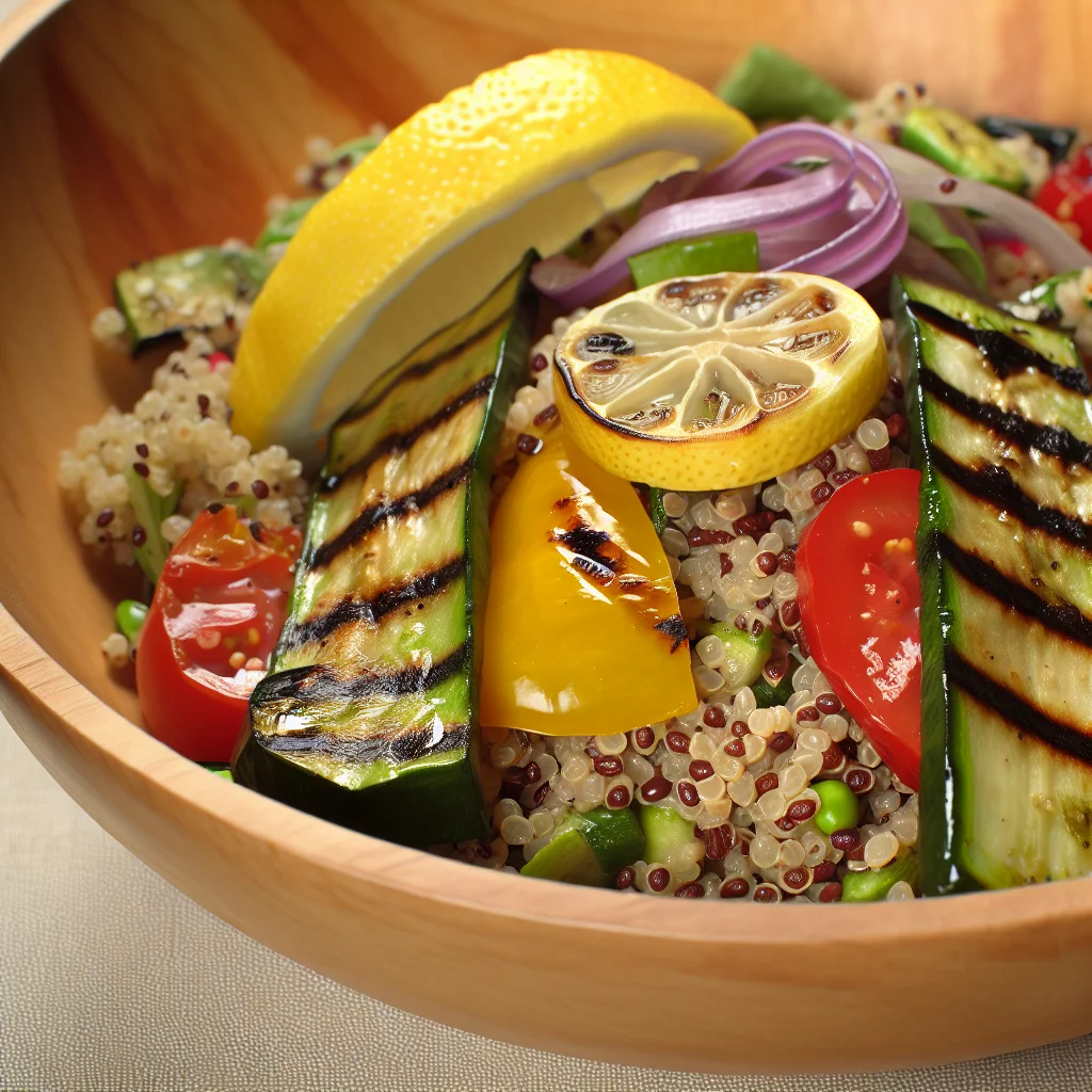 Salade Quinoa aux Légumes Grillés et Vinaigrette Citronnée