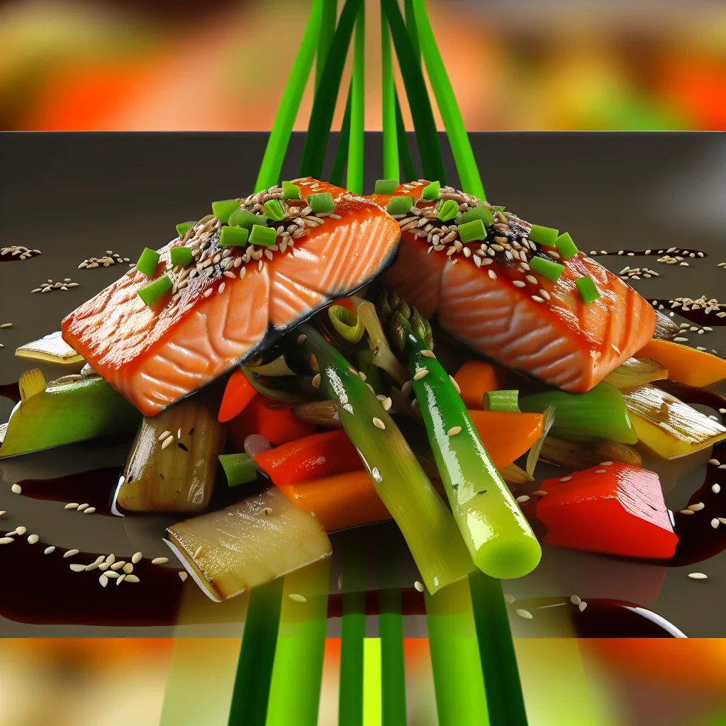 Saumon Teriyaki aux Légumes Sautés