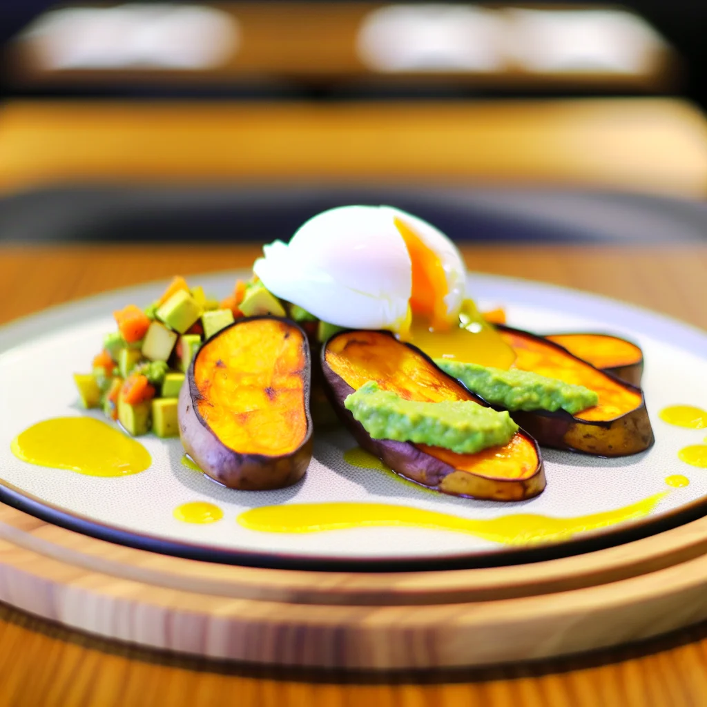 Savoureux Toasts de Patate Douce aux Oeufs Pochés et Salsa Avocat