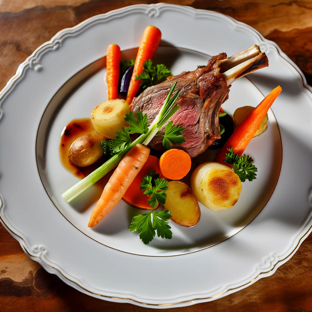 Selle d'agneau rôtie aux herbes et légumes d'hiver