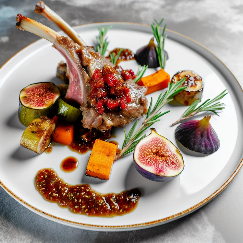 Selle d'Agneau Rôtie aux Herbes et Sa Compote de Figues