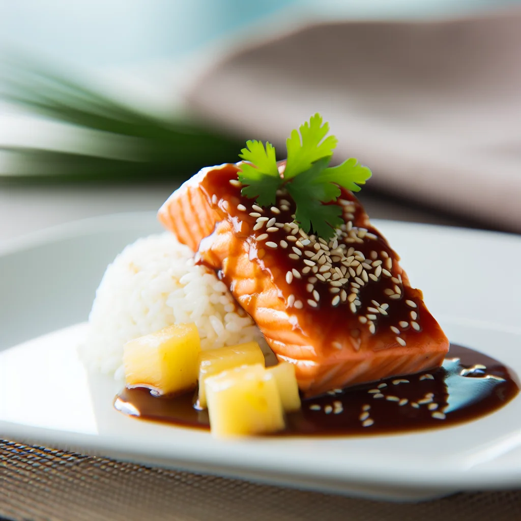Sensation de Saumon Teriyaki à l'Ananas
