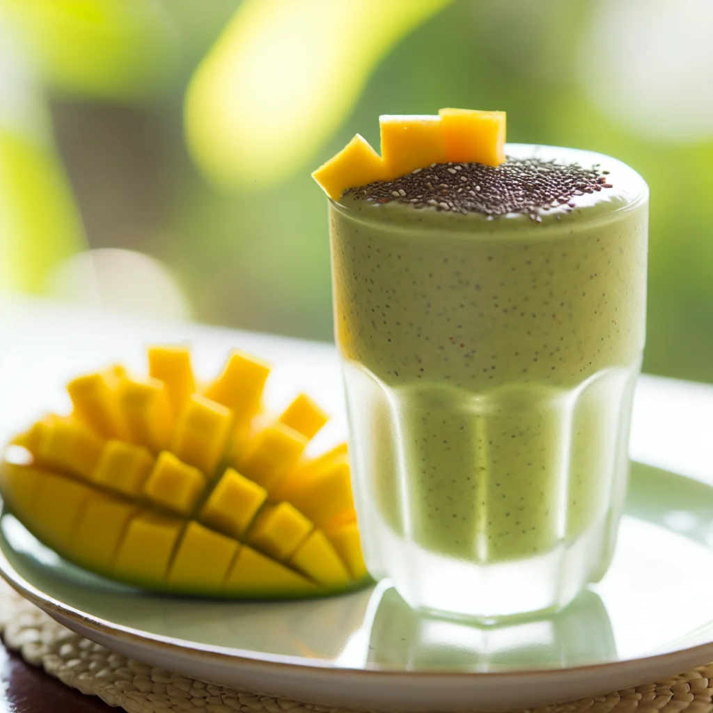 Smoothie Énergisant à la Mangue et Épinards