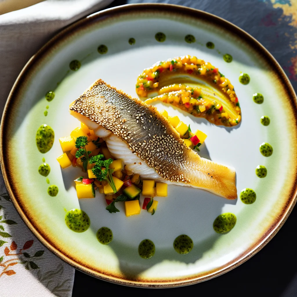 Sole en Croûte de Sésame avec Salsa de Mangue