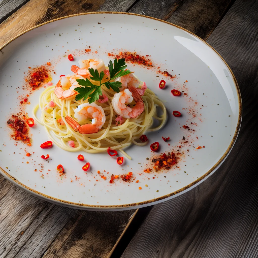 Spaghetti à l'ail et crevettes épicées