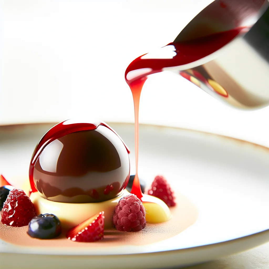 Sphère chocolatée surprise aux fruits rouges