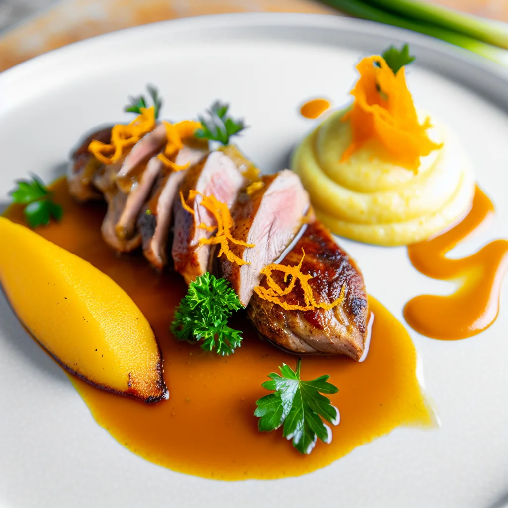 Suprême de Canard aux Agrumes et Purée de Céleri Rave