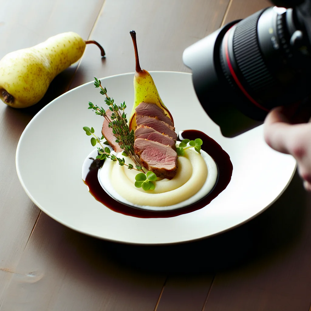 Suprême de canard aux poires caramélisées